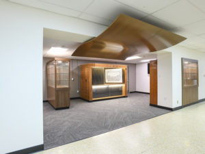 School Legacy Center, with custom cabinets to hold paraphernalia and yearbooks.