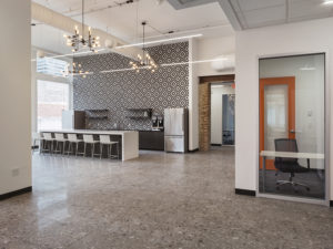 Novel Coworking, interior with shared kitchen