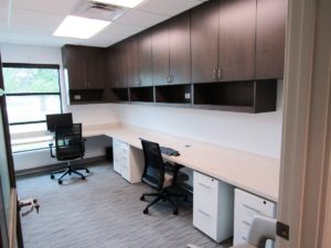 picture of staff work area cabinets