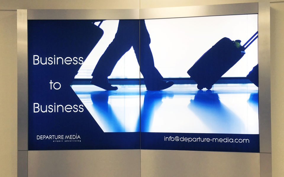 Departure Media ad displays at CVG airport