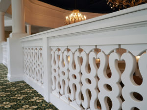 Detail of custom railing at Eichelberger Pavilion