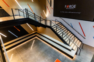 Monumental stair at Forge Biologics office building